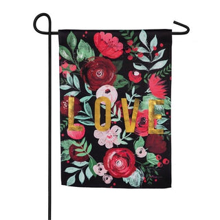 Love Floral Garden Flag