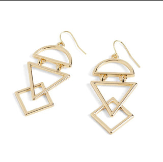 Whispers Layered Geometric Earrings Gold WN004644