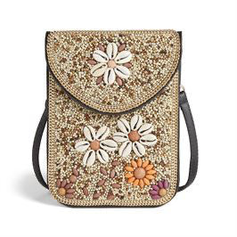 Coco + Carmen Artisan Beaded Crossbody Desert Flower