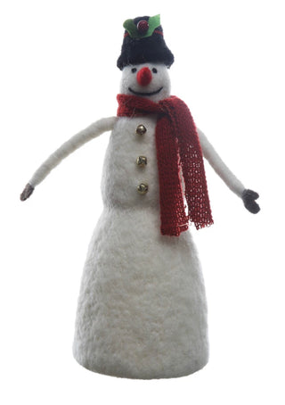 Wool Felt Snowman w/Scarf & Hat