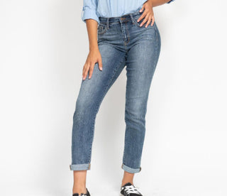 Judy Blue High Rise Bleach Splash Boyfriend 82346