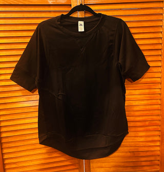 Sew in Love V Neck Short Sleeve Top Black