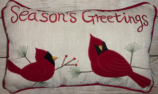 Holiday Cardinal Pillow Season’s Greetings