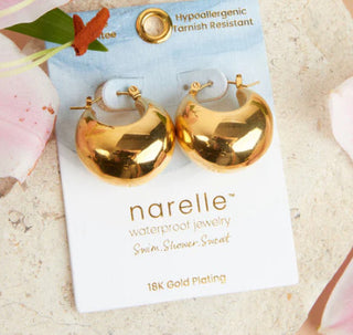 Howard's Waterproof Bowl Hoop Earrings Gold