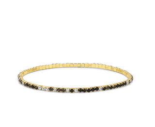 My Fun Colors Petite Crystal Tennis Bracelet Black Diamond/Gold