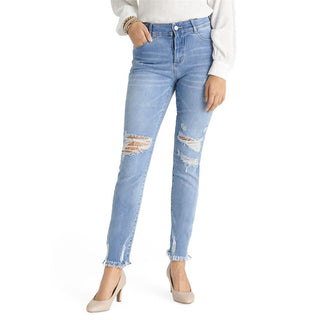 Coco & Carmen OMG ZOEYZIP Distressed Ankle Skinny