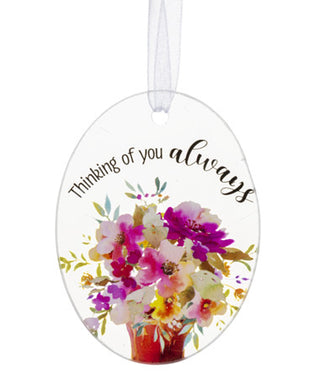 Thinking of You Always Glass Ornament