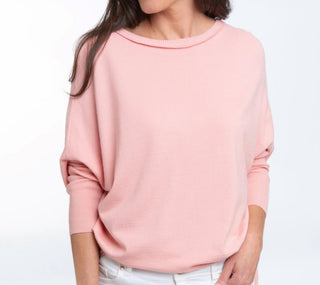 Elsie & Zoey Halsey Relaxed Poncho Sweater Pink Salt