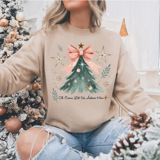 Southern Backroad Tees Oh Let Us Adore Him Crewneck