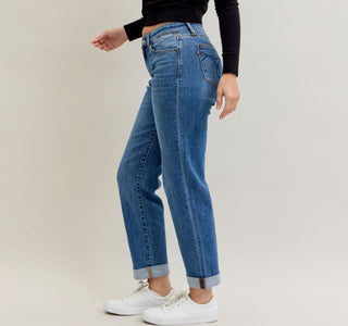 Judy Blue Mid Rise BF Classic Cuffed 82685
