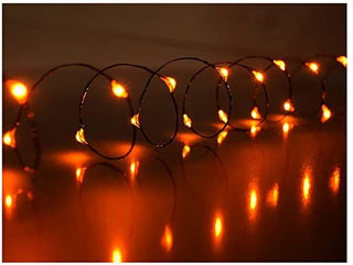 10ft. Orange Light, Black Wire Light String