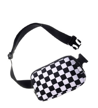 Zenana Everywhere Crossbody Fanny Pack Belt Bag Black Checkered