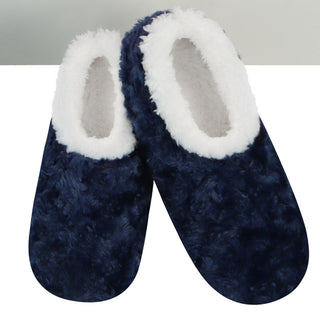 Snoozies Bouquet of Roses Navy Slippers
