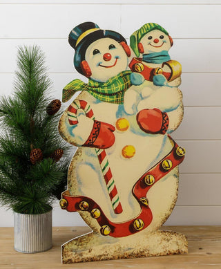 Vintage Snowman Standing Wood Cutout
