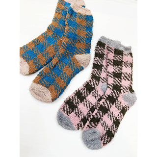 Plaid Pattern Soft Fuzzy Winter Socks