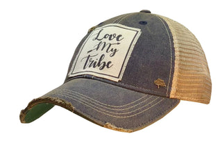 "Love My Tribe" Distressed Trucker Cap
