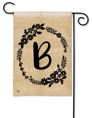 Rustic Monogram Garden Flag