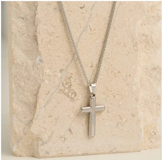Howard's Narelle Waterproof Unisex Wheat Chain Cross Necklace Silver