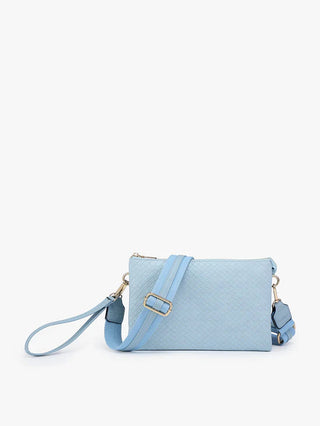 Jen & Co Izzy Diagonal Woven Crossbody Light Blue M2056DWV