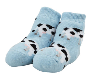 Mudpie Cow Farm Rattle Toe Socks