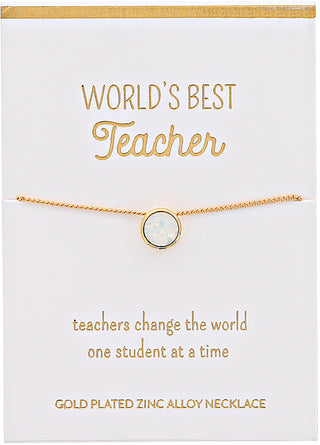 World’s Best Teacher Opal Necklace
