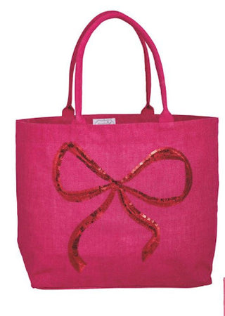 Mudpie Sparkle Tote Holiday Bow