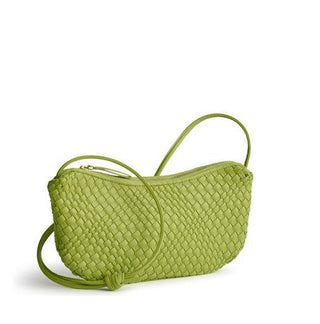 Vera Bradley Springbrook Sling Crossbody Woven Faux Leather Spinach Green