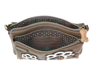 Chala Deluxe Crossbody Pawprint Brown 829