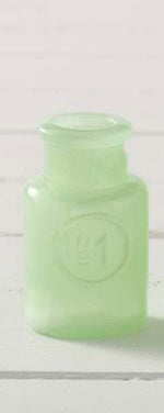 J.C. & Rollie Green Milk Glass Vase