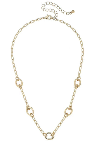 Canvas Style Sierra Dainty Charm Collector Necklace Shiny Gold