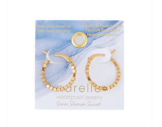Howard's Narelle Waterproof Square Beaded Hoop Earrings Gold