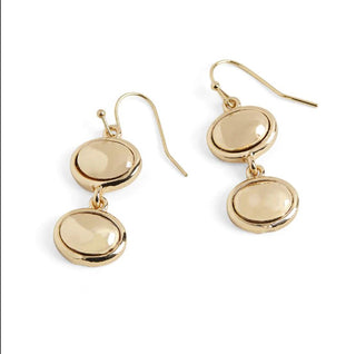 Whispers Double Dome Dangle Earrings Gold WN004625