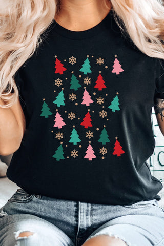 Kissed Apparel Christmas Tree Snowflakes T-Shirt