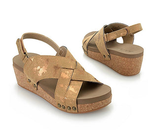Corkys Wow Platform Slingback Sandals Taupe Size 10