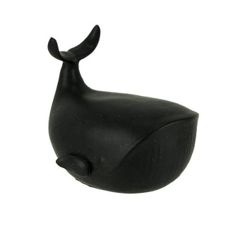 Black Ceramic Whale Decor Small