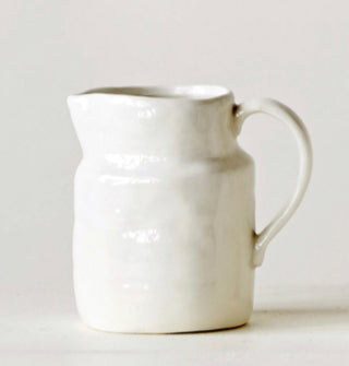 White Stoneware Pitcher