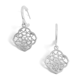 Whispers Silver Hoop Medallion Earrings WN004543