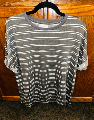 Mudpie Dixon T-Shirt Gray Stripe