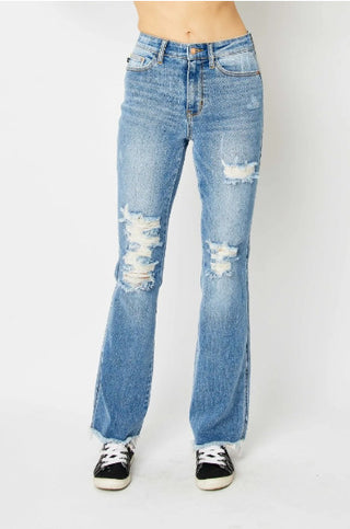 Judy Blue Destroy Fray Hem Bootcut 82542