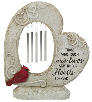 Cardinal Memorial Garden Heart Wind Chime