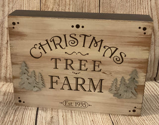 Christmas Tree Farm Box Sign