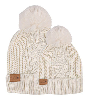 Simply Southern Mommy & Me Beanie Set Cream