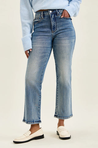 Judy Blue High Waist PETITE Tummy Control Peggy Ankle Straight 881166