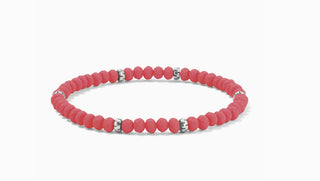 My Fun Colors Mini Crystal Bracelet Neon Flamingo Silver Accent