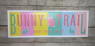 Bunny Trail Easter Metal Embossed Sign