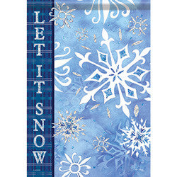 Snowflakes On Blue Garden Flag