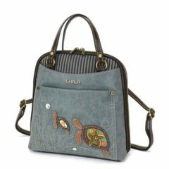 Chala Convertible Backpack Purse Turtle Indigo 870