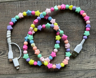 Jillian Ink Stars Beaded 3ft Phone Charger with Lightning & USB-C