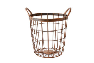 Antique Copper Finish Wire Basket