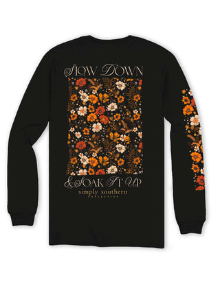 Simply Southern Long Sleeve Slow Down Black